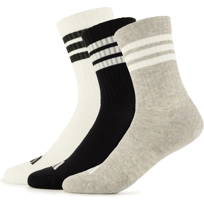 adidas Мъжки спортни чорапи adidas 3-Stripes Essential Concept Crew 3-Pack Sports socks - Medium Grey Heather / White / Black - размер 46-48 (EU) (207-1480-0315)