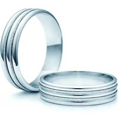 SAVICKI Сватбени халки: бяло злато, плоски. 5 мм