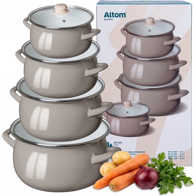 Sada hrnců Altom Design 8 dílů béžovo-modrá