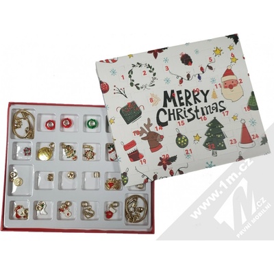 1Mcz adventní kalendář DIY 24 korálků a přívěšků na výrobu náramků a šperků vícebarevné (multicolored)