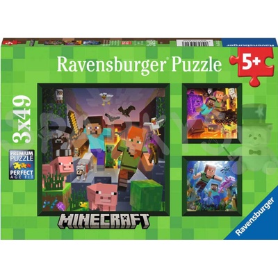 RAVENSBURGER Minecraft Biomes 3x49 dílků