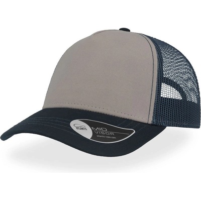 Atlantis Headwear Rapper Canvas 5 panelová síťovaná COT-336060y1899 Šedá/navy
