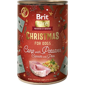 Brit Care Dog Christmas Can Carp 400 g консерва за кучета с шаран, картофи и зеленчуци