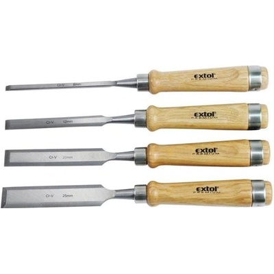 Dláta s kvalitnou bukovou rukoväťou, sada 4ks, rukoväť z bukového dreva, EXTOL PREMIUM 8812420