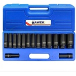 HAWEK Вложки 1/2", шестостен, 10-32 мм, 15 части, hawek hw-2001, ударни, удължени (uni-09319)