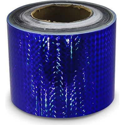 Hologramová samolepicí páska 100mm, motiv modré čtverečky