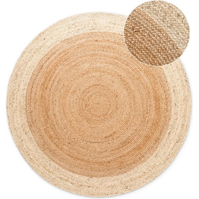 Hanse Home Двустранен ръчно изработен ютен кръгъл килим в естествен цвят ø 240 cm Jutta Gold - Hanse Home (106226-240)