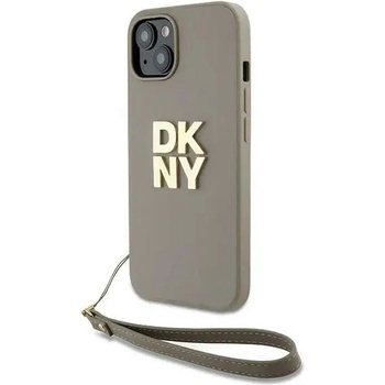 DKNY Кейс DKNY Wrist Strap Stock Logo за iPhone 15 / 14 / 13, бежова (3666339264871)
