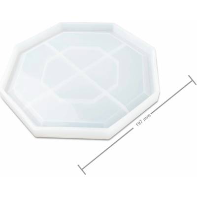 Manumi Silikónová forma na odlievanie krištáľovej živice podložka pod pohár oktogón 197x197x15mm - 1 ks
