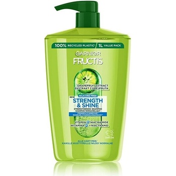 Garnier Fructis Strength & Shine Fortifying Shampoo šampon pro posílení a lesk vlasů 1000 ml