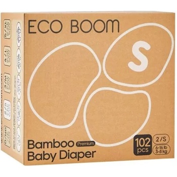 Eco Boom Бамбукови еко пелени Eco Boom Premium - Размер 2, 3-8 kg, 102 броя (ECO BOOM)