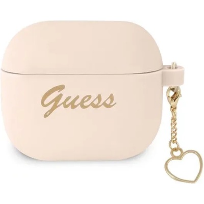 Guess GUA3LSCHSP калъф за AirPods 3, розов, колекция Silicone Charm (GUA3LSCHSP)
