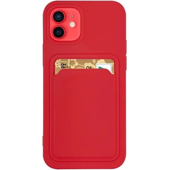 HQWear Силиконов кейс с отделение за карти HQWear за iPhone 12 Pro, Червен (KXG0021084)