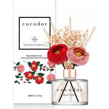 Cocodor aroma difuzér s tyčinkami a květinami Black cherry 200 ml