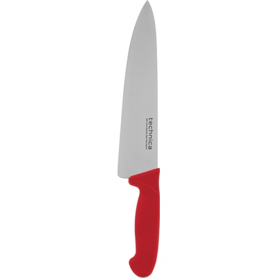 TECHNICA Šéfkuchařský nůž HACCP 385 mm, černený, hladká čepel , Silver Line červená