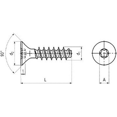 Killich skrutka do plastu 2.5x8 F ZINOK zápustná hlava TORX 8, PLASFAST 30 [1 ks]