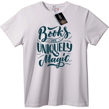 NOONEBRAND Тениска Книгите са Уникално Магични - XL, White