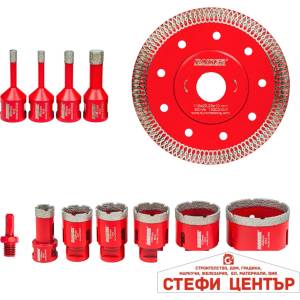 Raider Боркорони Diamond Dry M14 Ø6-68mm+Диск+AL Case Set 12 бр (157866)