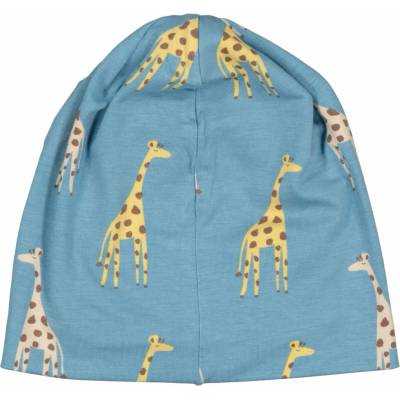 Bambusová detská fleecová čiapka Geggamoja modrá Blue Giraffe