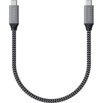 Satechi USB4 USB-C to USB-C Cable, 8K, 100W, 40Gbps - здрав USB4 кабел с въжена оплетка за устройства с USB-C порт (25 см) (черен)