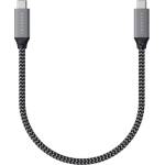Satechi USB4 USB-C to USB-C Cable, 8K, 100W, 40Gbps - здрав USB4 кабел с въжена оплетка за устройства с USB-C порт (25 см) (черен)