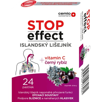 Cemio Pastilky Stop Effect s lišejníkem islandským 24 pastilek