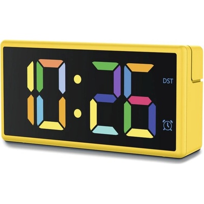Hama Цифров часовник "Ibiza", многоцветен дисплей, с функция за зареждане през USB, жълт (222210)