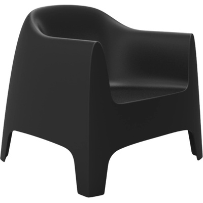 VONDOM Černé plastové zahradní lounge křeslo SOLID