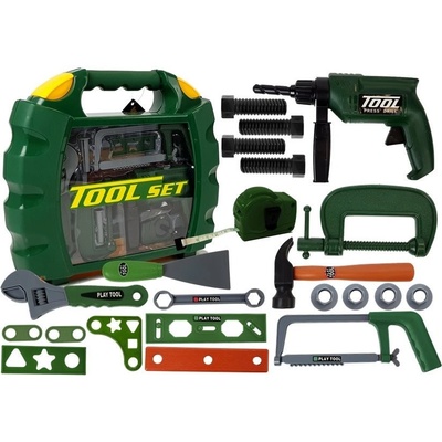 Lean Toys súprava náradia pre domácich majstrov v zelenom kufri