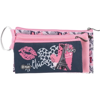 Play Ученически несесер Play Paris - С 3 ципа (161676)