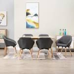 vidaXL Трапезни столове, 6 бр, тъмносиви, плат (278418)