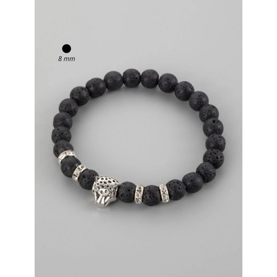 Prosperk náramek z minerálů z láva a gepard S3627