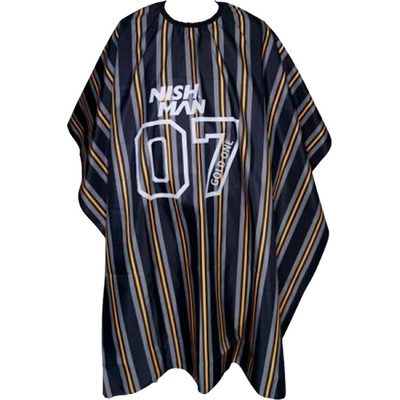 Nishman Barber Cape 07 Gold One -barber pláštěnka pruhovaná