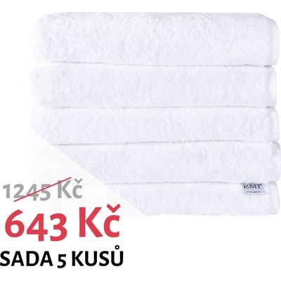 EMI Sada osušky bavlněné bílé 5 ks 70 x 140 cm