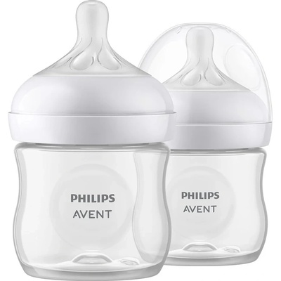 Philips Комплект 2 броя шишета за хранене Philips Natural Response - 125 ml, с биберон със сила на потока 2, 0+ m (00A.0609.001)