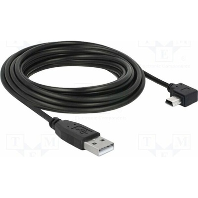 Delock 82684 USB 2.0 USB A plug USB B mini plug 90° left/right 5m