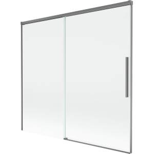 Mexen Rox 2-крилен разтягащ се параван за вана 170 x 150 см, прозрачен, gun metal (8C9-170-001-95-00)