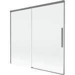 Mexen Rox 2-крилен разтягащ се параван за вана 170 x 150 см, прозрачен, gun metal (8C9-170-001-95-00)
