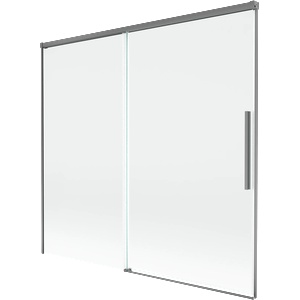 Mexen Rox 2-крилен разтягащ се параван за вана 170 x 150 см, прозрачен, gun metal (8C9-170-001-95-00)