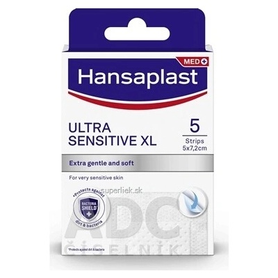Hansaplast ULTRA SENSITIVE XL extra soft náplasť, 5 x 7,2 cm 5 ks