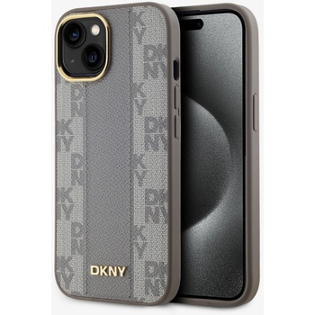 DKNY PU Кожа с кариран модел Magsafe заден капак за iPhone 15 Max Pro Beige DKNY DKNY | Bezhov | ЖЕНИ | UNI