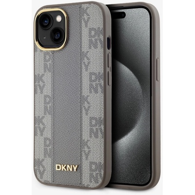DKNY PU Кожа с кариран модел Magsafe заден капак за iPhone 15 Max Pro Beige DKNY DKNY | Bezhov | ЖЕНИ | UNI