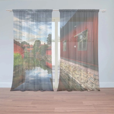 Sablio Záclony Červený dom: 2ks 150x250cm