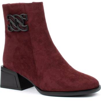 Image 1 of Велурени дамски боти в цвят бордо