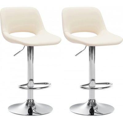 Design-Shop Camden koženka Krémová / chrom 2 ks