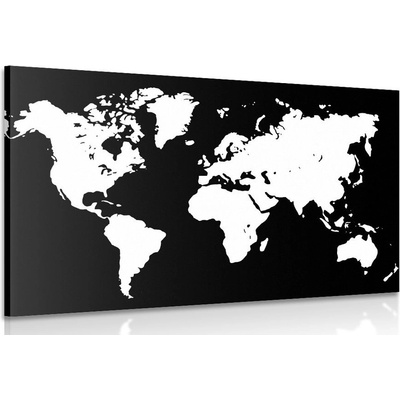 Obraz biela mapa na čiernom pozadí