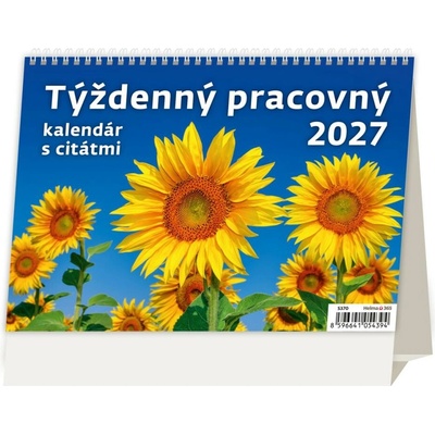 Helma Stolový riadkový 21,1x14,8 cm Týždenný s citátmi 2027