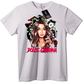 NOONEBRAND Тениска Dolce Gabbana Червило - M, White