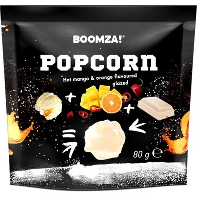 Boomza popcorn s príchuťou manga, pomaranča a bielou polevou 80 g