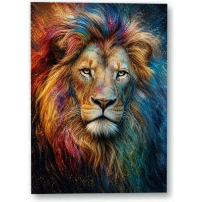 Plakát – Barevný portrét lva 84 × 120 cm Bez rámu Ne Bez rámu